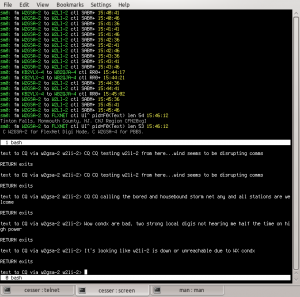 axlisten and beacon via the screen utility in linux for UI mode packet ops